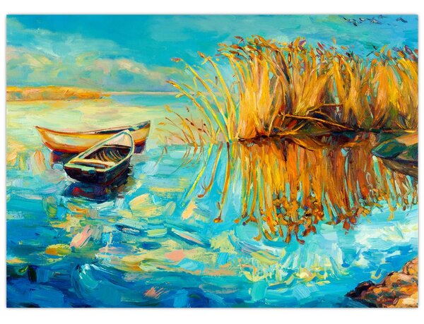 Tablou - Lacul cu bărci (70x50 cm)