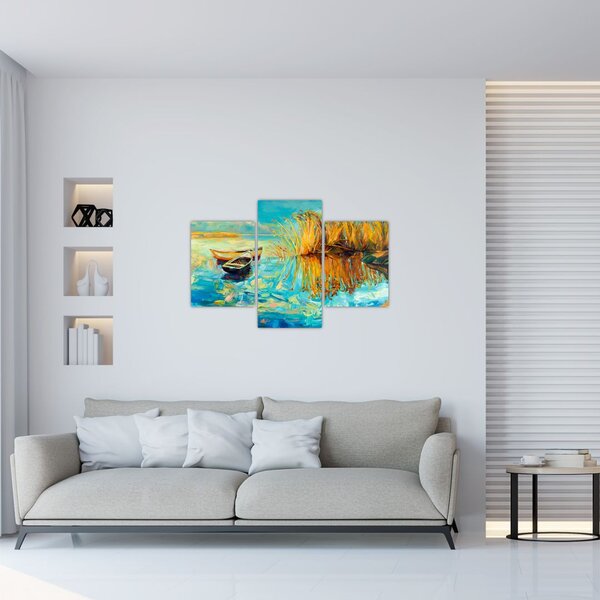 Tablou - Lacul cu bărci (90x60 cm)