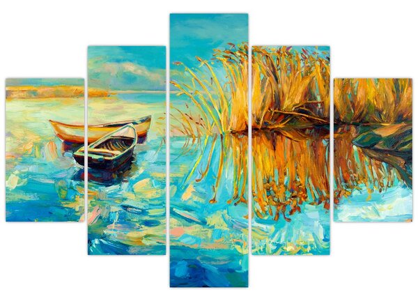 Tablou - Lacul cu bărci (150x105 cm)