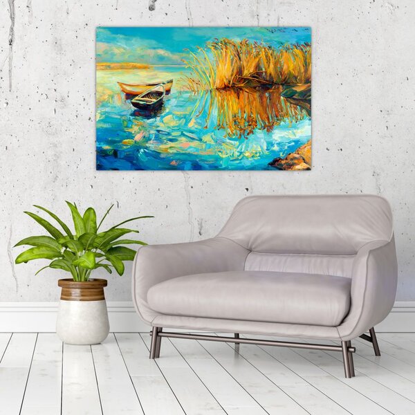 Tablou - Lacul cu bărci (90x60 cm)