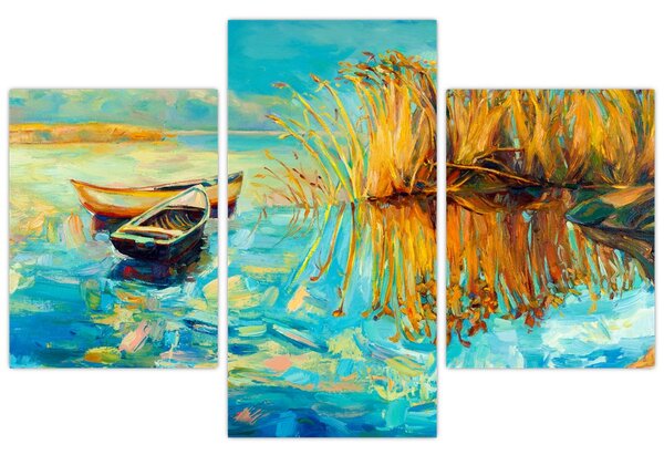 Tablou - Lacul cu bărci (90x60 cm)