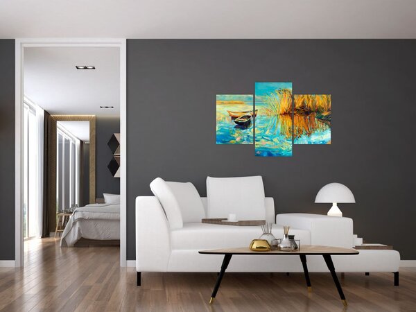 Tablou - Lacul cu bărci (90x60 cm)