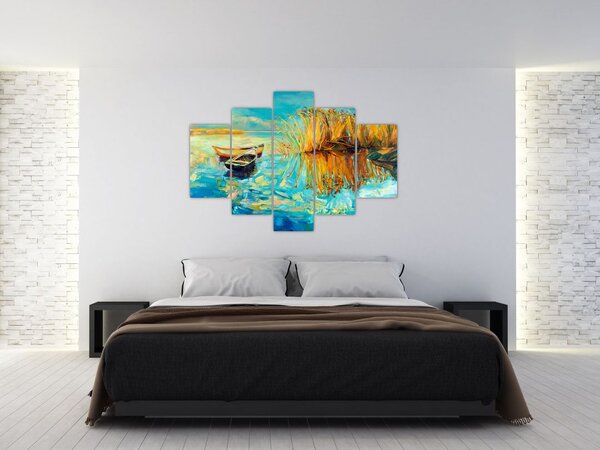 Tablou - Lacul cu bărci (150x105 cm)