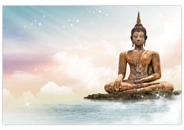 Tablou - Buddha care supraveghează pământul (90x60 cm)