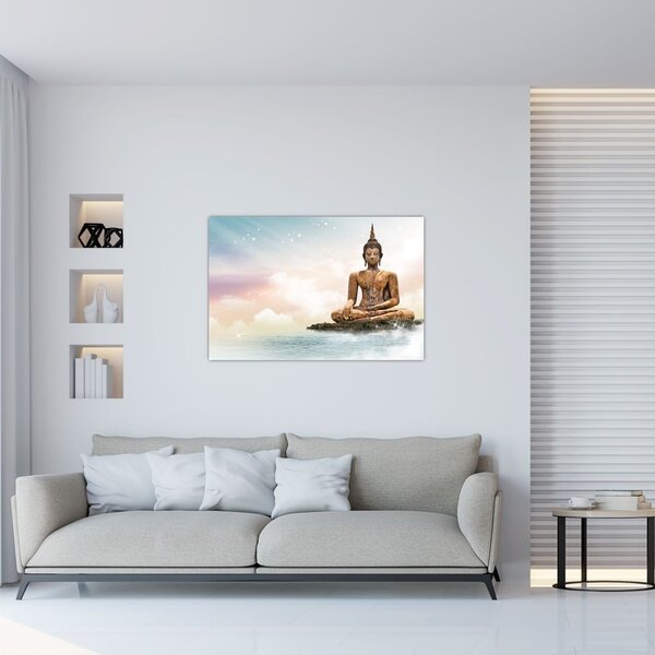Tablou - Buddha care supraveghează pământul (90x60 cm)