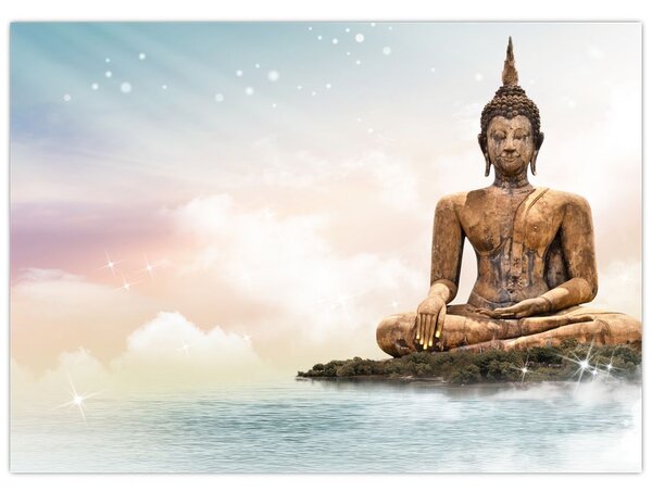 Tablou - Buddha care supraveghează pământul (70x50 cm)