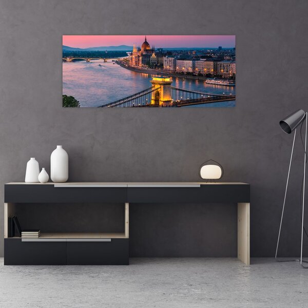 Tablou - Panorama orașului Budapesta, Ungaria (120x50 cm)