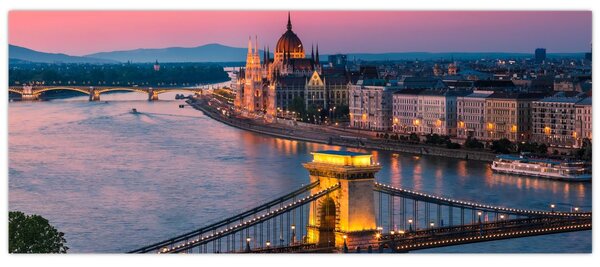Tablou - Panorama orașului Budapesta, Ungaria (120x50 cm)