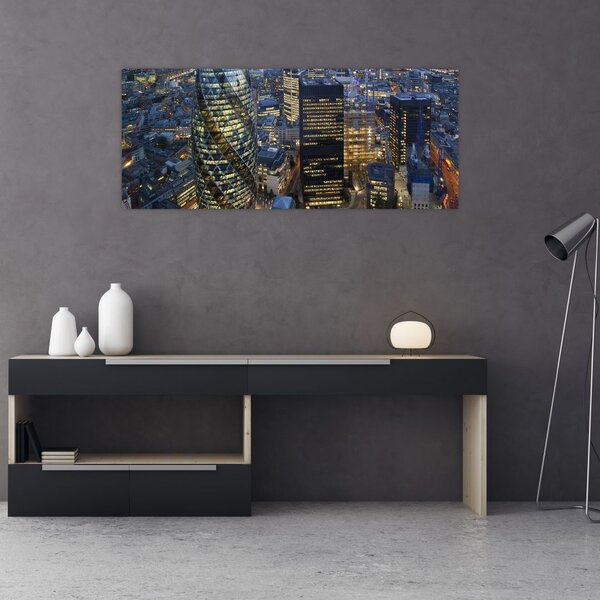 Tablou - Panorama de seară a Londrei (120x50 cm)