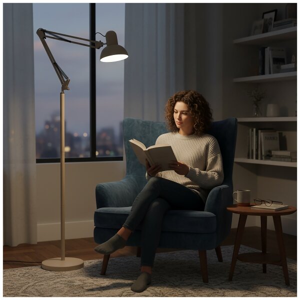 Brilagi - Lampă de podea flexibilă TASKER 1xE27/60W/230V 184 cm bej
