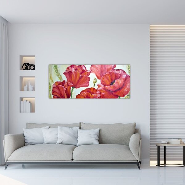 Tablou - Mac - flori (120x50 cm)