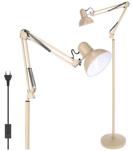 Brilagi - Lampă de podea flexibilă TASKER 1xE27/60W/230V 184 cm bej