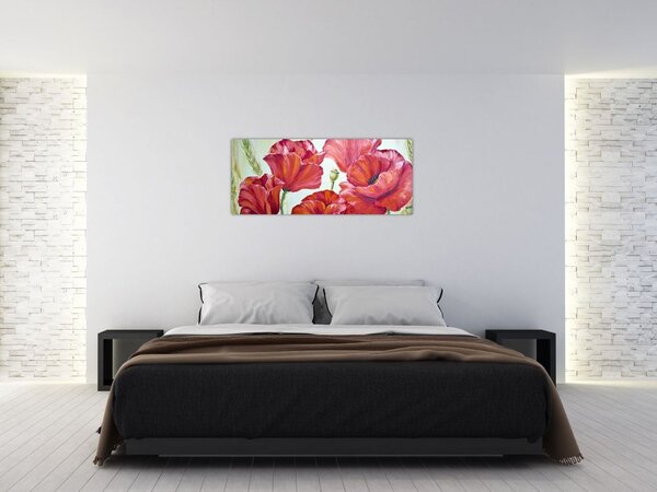 Tablou - Mac - flori (120x50 cm)