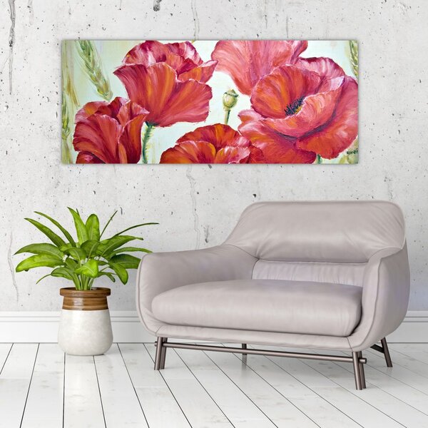Tablou - Mac - flori (120x50 cm)