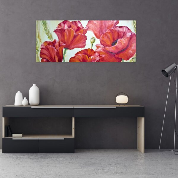 Tablou - Mac - flori (120x50 cm)