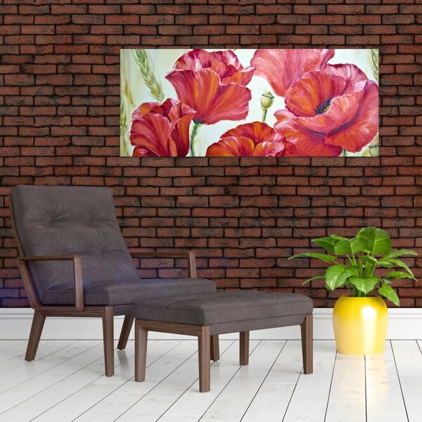 Tablou - Mac - flori (120x50 cm)