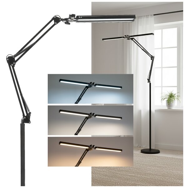 Brilagi - Lampadar flexibil VARIO LED dimabil/14W/5V 157 cm negru