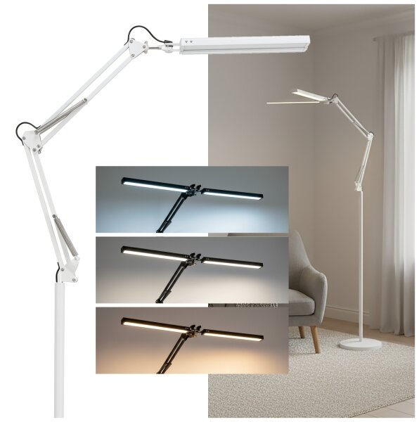 Brilagi - Lampă de podea flexibilă VARIO LED reglabilă, 14W/230V, 157 cm, albă