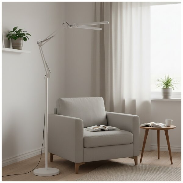 Brilagi - Lampă de podea flexibilă VARIO LED reglabilă, 14W/230V, 157 cm, albă