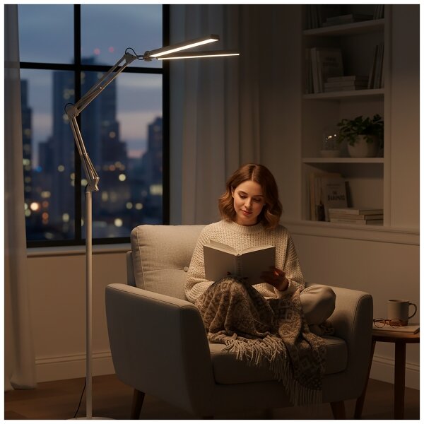 Brilagi - Lampă de podea flexibilă VARIO LED reglabilă, 14W/230V, 157 cm, albă