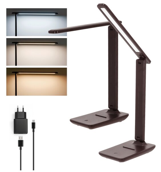 Brilagi-LED Lampă de masă cu intensitate reglabilă MODO LED/7W/230V 3000/4000/6500K maro
