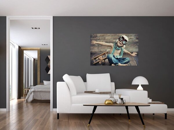 Tablou - Tânăr aviator (90x60 cm)