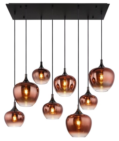 Globo 15548-8HG - Candelabru suspendat pe cablu MAXY 8xE27/40W/230V, cu finisaj cupru