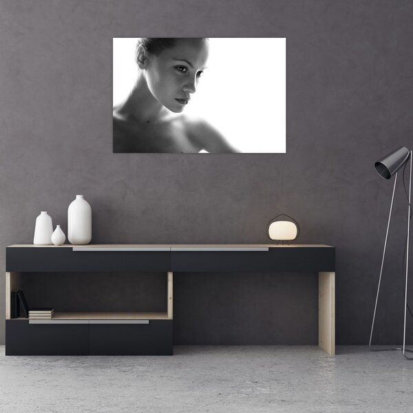 Tablou - Portretul femeii, alb- negru (90x60 cm)