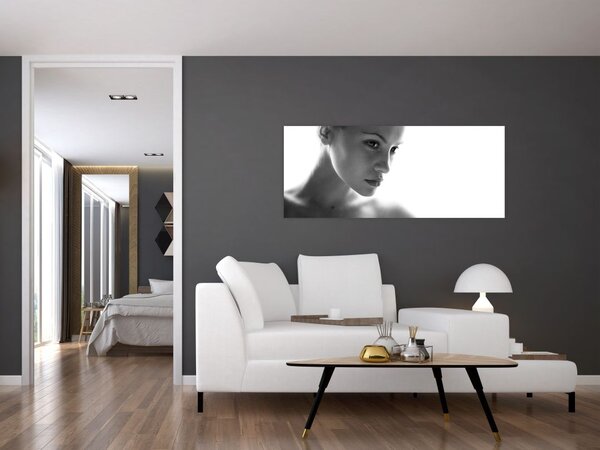 Tablou - Portretul femeii, alb- negru (120x50 cm)