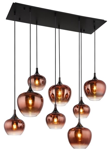 Globo 15548-8HG - Candelabru suspendat pe cablu MAXY 8xE27/40W/230V, cu finisaj cupru