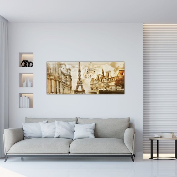 Tablou - Monumente din Paris (120x50 cm)
