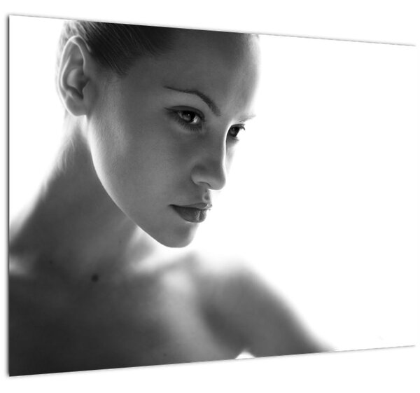 Tablou - Portretul femeii, alb- negru (70x50 cm)