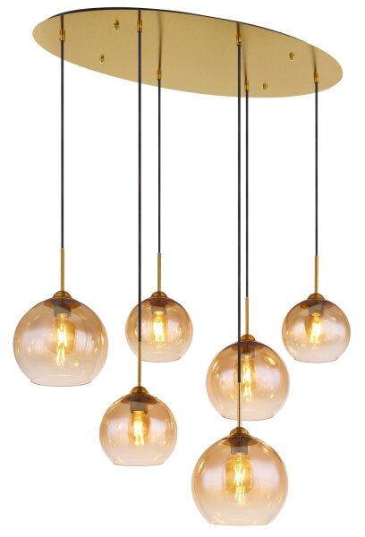 Globo 15788-6H - Lustră suspendată pe cablu JAMESSA 6xE27/60W/230V alamă