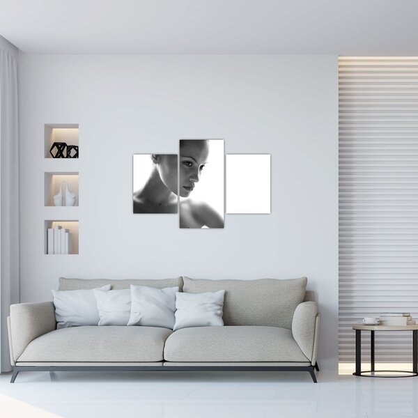 Tablou - Portretul femeii, alb- negru (90x60 cm)