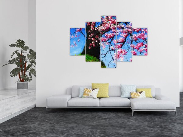 Tablou - Cireș înflorit - pictură (150x105 cm)
