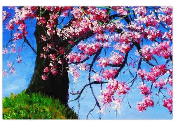 Tablou - Cireș înflorit - pictură (90x60 cm)