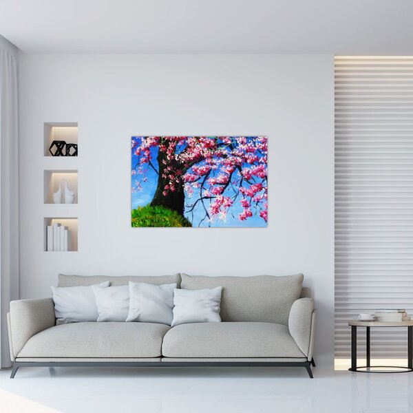 Tablou - Cireș înflorit - pictură (90x60 cm)