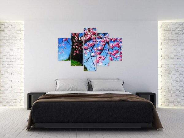Tablou - Cireș înflorit - pictură (150x105 cm)