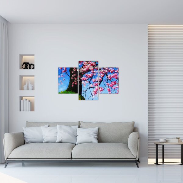 Tablou - Cireș înflorit - pictură (90x60 cm)