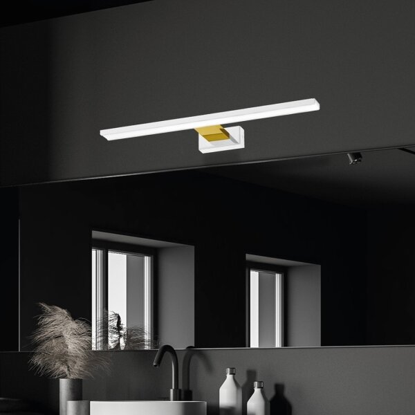 Corp de iluminat LED pentru oglindă de baie SHINE, 13,8 W, 230 V, 60 cm, IP44, alb/auriu
