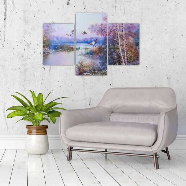 Tablou - Sosirea toamnei, pictură în ulei (90x60 cm)