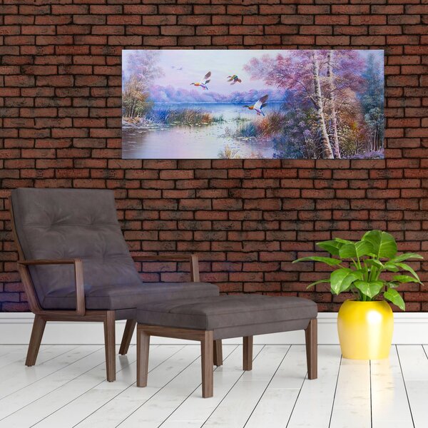 Tablou - Sosirea toamnei, pictură în ulei (120x50 cm)