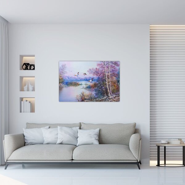 Tablou - Sosirea toamnei, pictură în ulei (90x60 cm)