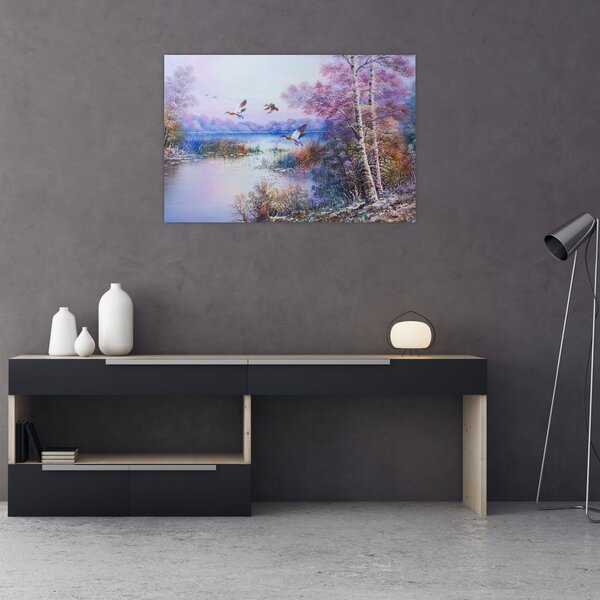 Tablou - Sosirea toamnei, pictură în ulei (90x60 cm)