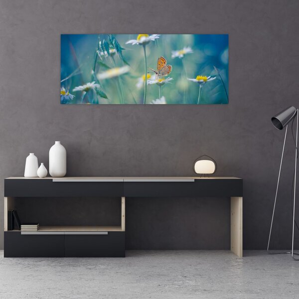 Tablou - Fluture pe margaretă (120x50 cm)