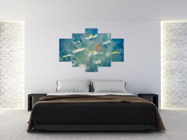 Tablou - Fluture pe margaretă (150x105 cm)