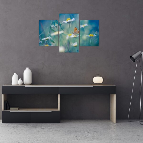 Tablou - Fluture pe margaretă (90x60 cm)