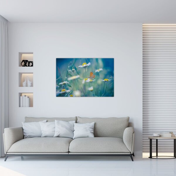 Tablou - Fluture pe margaretă (90x60 cm)