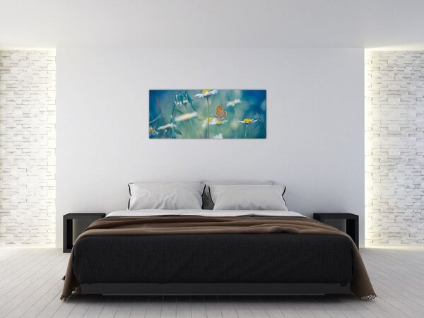 Tablou - Fluture pe margaretă (120x50 cm)