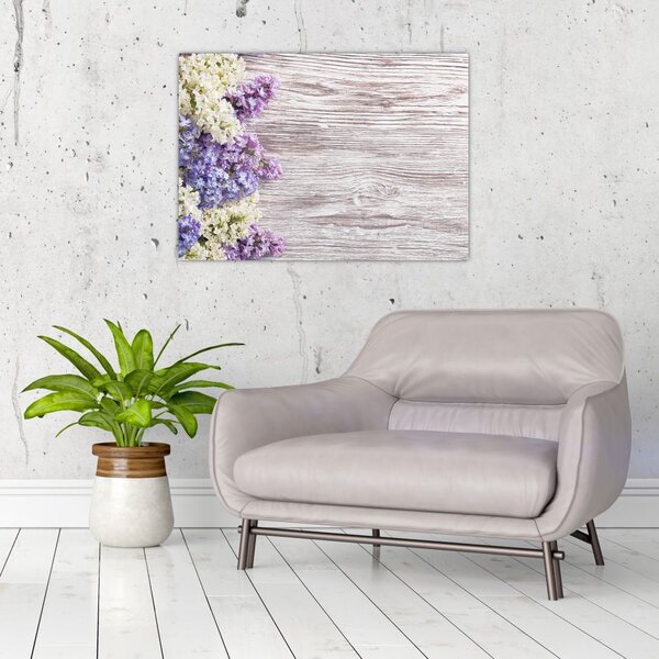 Tablou - Liliac pe lemn (70x50 cm)